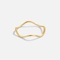 Anello a onda minimalista in argento sterling s925 dorato con finitura opaca da donna - Taglia US 6 / Oro