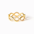 Elegant s925 silver infinity ring with gold finish and shimmering white zircon accents - US Size 6 / Gold