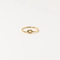 Anello a nodo elegante in argento sterling S925 dorato con finitura lucida a specchio - Taglia US 6 / Oro