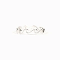 Minimalist S925 sterling silver wavy ring with elegant ocean wave curves for women - US Size 6 / White Gold