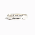 Minimalistische S925 zilveren ring met gravure 'It is what it is' in een moderne stijl - US Maat 5 / Witgoud