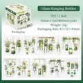 Green hanging plant PET decorative tape, 50mm wide for DIY scrapbooking journal - Glass Hanging Bottle