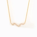 Elegante collana a onde in argento S925 con zirconi scintillanti e finitura oro - Argento 925 (40+5cm) / Oro