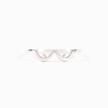 Anello ondulato minimalista in argento sterling s925 con perline su sfondo bianco - Taglia US 5 / Oro Bianco