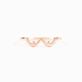Dettaglio anello a onde in argento s925 finitura oro rosa con piccoli grani - Taglia US 5 / Oro rosa