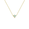 S925 sterling silver Evil Eye necklace with blue marquise stone and gold finish - 925 Silver / 40+5cm / Gold