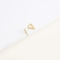 Elegant S925 sterling silver triangle hoop earrings set with minimalist sparkling pavé zircons - 925 Silver / Gold