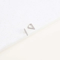 Elegant S925 sterling silver triangle hoop earrings with sparkling paved zircons - 925 Silver / White Gold