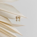 Elegantes pendientes de plata s925 con estrella y circonita redonda dorados - Plata 925 / Dorado