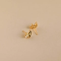 Eleganti orecchini a lobo in argento s925 placcati oro con zirconi verdi sfumati - Argento 925 / Oro