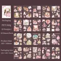 Set di adesivi PET Pink Fashion Girl con 20 diversi motivi di scene di vita quotidiana - Ragazza Rosa
