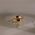 Minimalistischer S925 Silberring in Gold mit unregelmäßigem Tropfen-Design für Damen - Einstellbar Offen / Gold