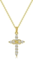 Dettaglio della collana con pendente a croce infinito in oro e cristalli di zirconia - Argento 925 / Oro