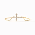 Elegante bracciale a croce in argento sterling S925 placcato oro con zirconi lucenti - 16+5cm / Oro