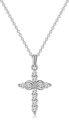 Dettaglio della collana croce infinito in argento sterling S925 con pietre di zircone - Argento 925 / Oro Bianco