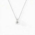 Dettaglio della collana in argento S925 con doppio zircone cubico a taglio brillante - Argento 925 (40+5cm) / Oro Bianco