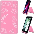 Supporto pieghevole rosa per smartphone e tablet con icone decorative da viaggio - Rosa