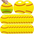 Self-standing yellow softball bags with red stitching design and carry handle set - 25*22.5cm / Softball