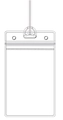 Vertical transparent PVC luggage tag and waterproof badge holder with plastic clip - Clear