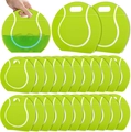 Detail of tennis ball themed stand-up drink pouches with portable handle and green liquid - 25*22.5cm / Tennis Ball