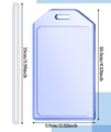 Vertical light blue PVC luggage tag and ID badge holder with matching lanyard strap - Light Blue Sleeve Only (Without Card)