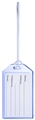 Light blue transparent waterproof PVC luggage tag with adjustable strap and info card - Light Blue Sleeve With Info Card