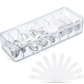 Transparente 8-Fächer-Kabelbox mit Deckel und 10 weißen Silikon-Kabelbindern - 8-Fächer Organizer-Box mit Deckel + 10 Kabelbindern