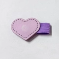 Purple heart leather magnetic bookmark with elastic pen loop for planners and journals - Purple