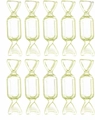 Lot de 10 boîtes à bijoux transparentes jaunes en forme de bonbon pour bagues - Jaune