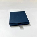 Dark blue drawer jewelry box with matte texture and blue ribbon handle for gift packaging - Gift Box
