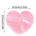 Pink heart-shaped PVC jewelry seal bag with dimensions 10x8.5cm for gift packaging - 10.0cmx8.5cm / Pink Heart Shape (Small)