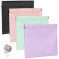 Set di borse cosmetiche in pelle PU con chiusura automatica in quattro colori pastello - Viola