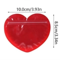 Red heart-shaped PVC jewelry bag with resealable zip lock, size 10x8.5cm for gifts - 10.0cmx8.5cm / Red Heart Shape (Small)
