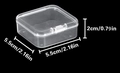 Mini transparent square PP jewelry box with flip lid, dimensions 5.5x5.5x2cm for small items - Single Small Inner Box