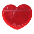 Red heart-shaped PVC jewelry pouch with transparent window and ziplock seal closure - 8.5x10cm (Small) / Red Wide Heart