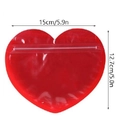 Red heart-shaped PVC self-sealing jewelry bag, size 15x12.7cm for gift packaging - 15cmx12.7cm / Red Heart Shape (Large)