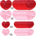 Set of 40 red and pink heart-shaped PVC jewelry seal bags in two sizes for gift packing - Mixed Multicolor Style