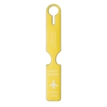 Bright yellow PVC luggage tag with airplane icon and white happy flight text - Yellow