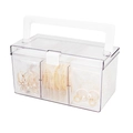 Clear acrylic jewelry box with handle and EVA anti-oxidation storage bags for earrings - Handheld Jewelry Box