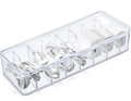 Transparente 8-Fach Kabel-Organizer-Box für USB-Kabel und Netzadapter - Abnehmbare Gitter Gedeckte 8 Gitter Box