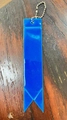 Blue rectangular reflective PVC pendant with swallowtail design and silver ball chain - Light Blue
