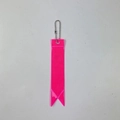 Safety warning reflector keychain in bright pink finish for backpack visibility - Pink