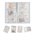 Portable PVC jewelry organizer book with transparent anti-oxidation storage bags for jewelry - No Buckle 3-Grid (84 Slots) + 50 Jewelry Bags (6x8cm)