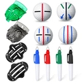 Set per marcare palline da golf con dime di allineamento e quattro pennarelli - Kit di 8 Stencil (Senza Pallina)