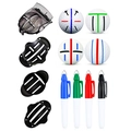 Golf ball marker tool set with 3 plastic templates and 4 colored marking pens - Marker Stencil Set