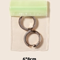 Clear PVC anti-oxidation jewelry bag with gold rhinestone hoop earrings 6x8cm - 20 Sealed Bags / Green