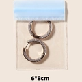 6x8cm clear PVC storage bag with gold pavé hoop earrings and blue sealing strip - 20 Sealed Bags / Blue