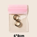 Golden hoop earrings with crystals in 6x8cm pink seal jewelry storage bag - 20 Sealed Bags / Pink