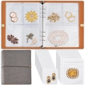 Dettaglio dell'organizer per gioielli portatile con anelli interni e sacchetti in PVC - Grigio