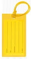 Bright yellow PVC luggage tag with clear loop and spaces for personal identification - Gold Yellow